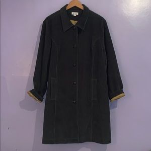 Olive green button down coat